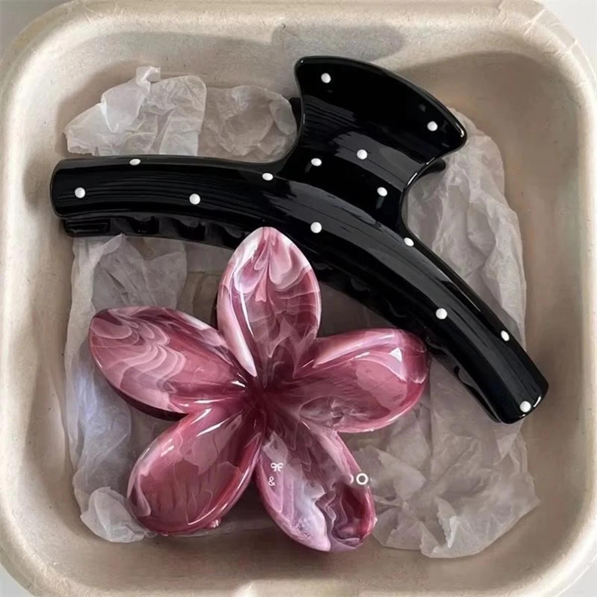 Lot de 2 pinces à cheveux vintage bleues à pois avec nœud rouge, barrettes à griffes de requin, acce