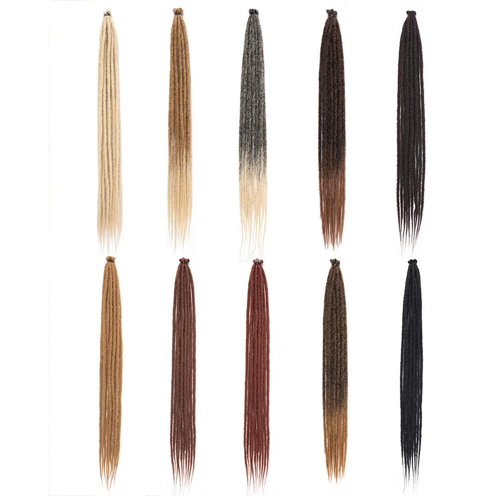 Extensions de Dreadlock synthétiques 10 racines/paquet Hippie dreads à une extrémité Ombre Loc Exten