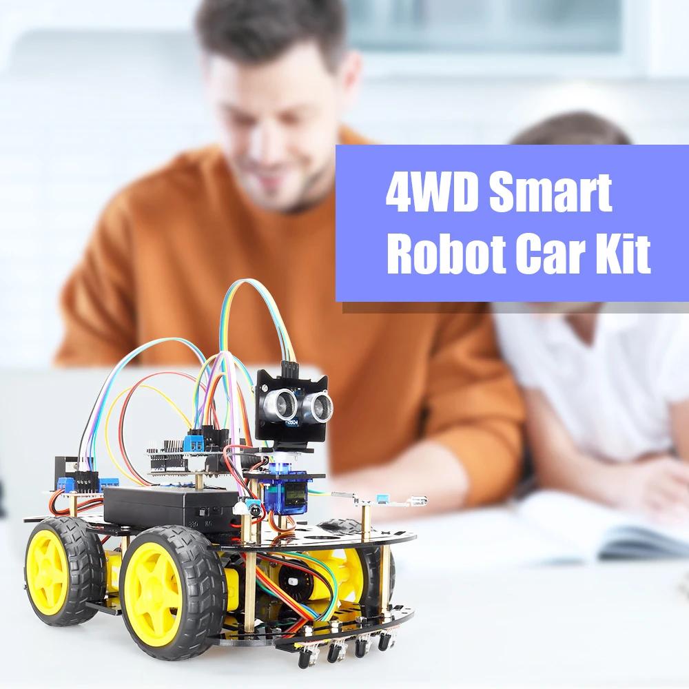 Nouveau Kit de codage de voiture Robot intelligent pour la programmation Arduino, Kit d'automatisati