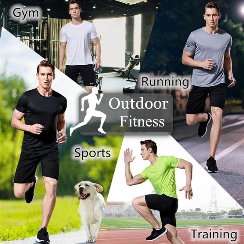T-shirt à manches courtes pour homme, séchage rapide, évacuation de l'humidité, col rond, exercice d