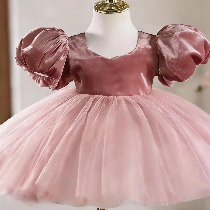 Robe de princesse TutuKids pour enfants, nouvelle jupe à manches bouffantes, robe de soirée élégante