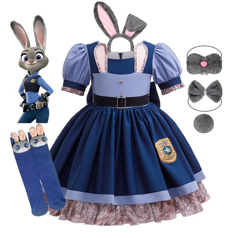 Zootopia 2 Judy lapin Costume Cosplay pour filles robe carnaval fête vêtements déguisement dessin an