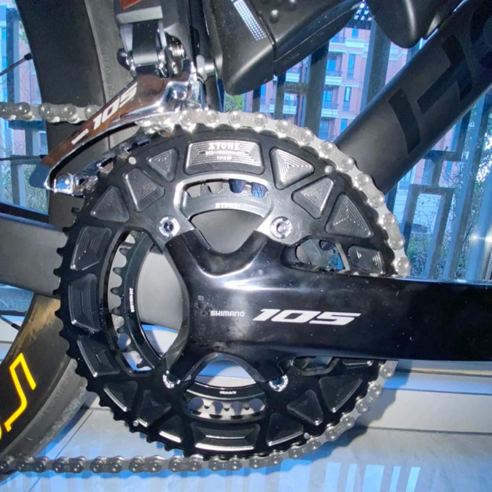 Plateau double BCD 110mm STONE 4 boulons compatible Shimano 105 Ultegra Dura-Ace vélo route