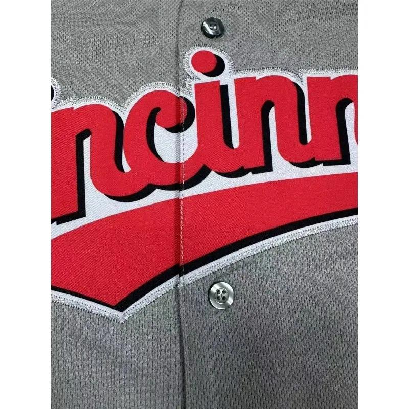 Hommes # 30 Maillot de baseball Cincinnati Chemise de baseball cousue Coupe ample, haut de sport à m
