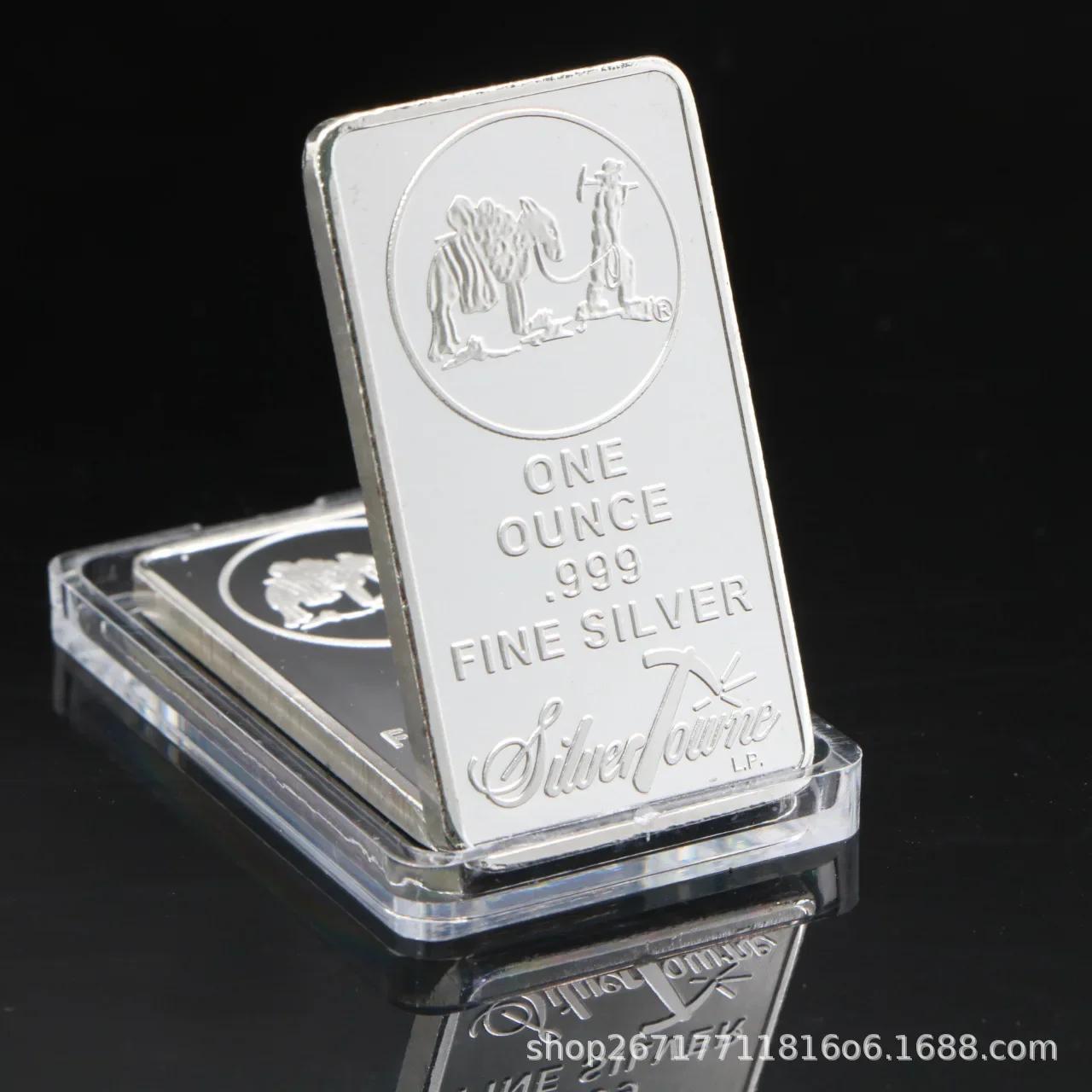 1 pièces divers pays menthe 1 Troy Ounce beaux divers pays argent lingot barre réplique pièces Colle