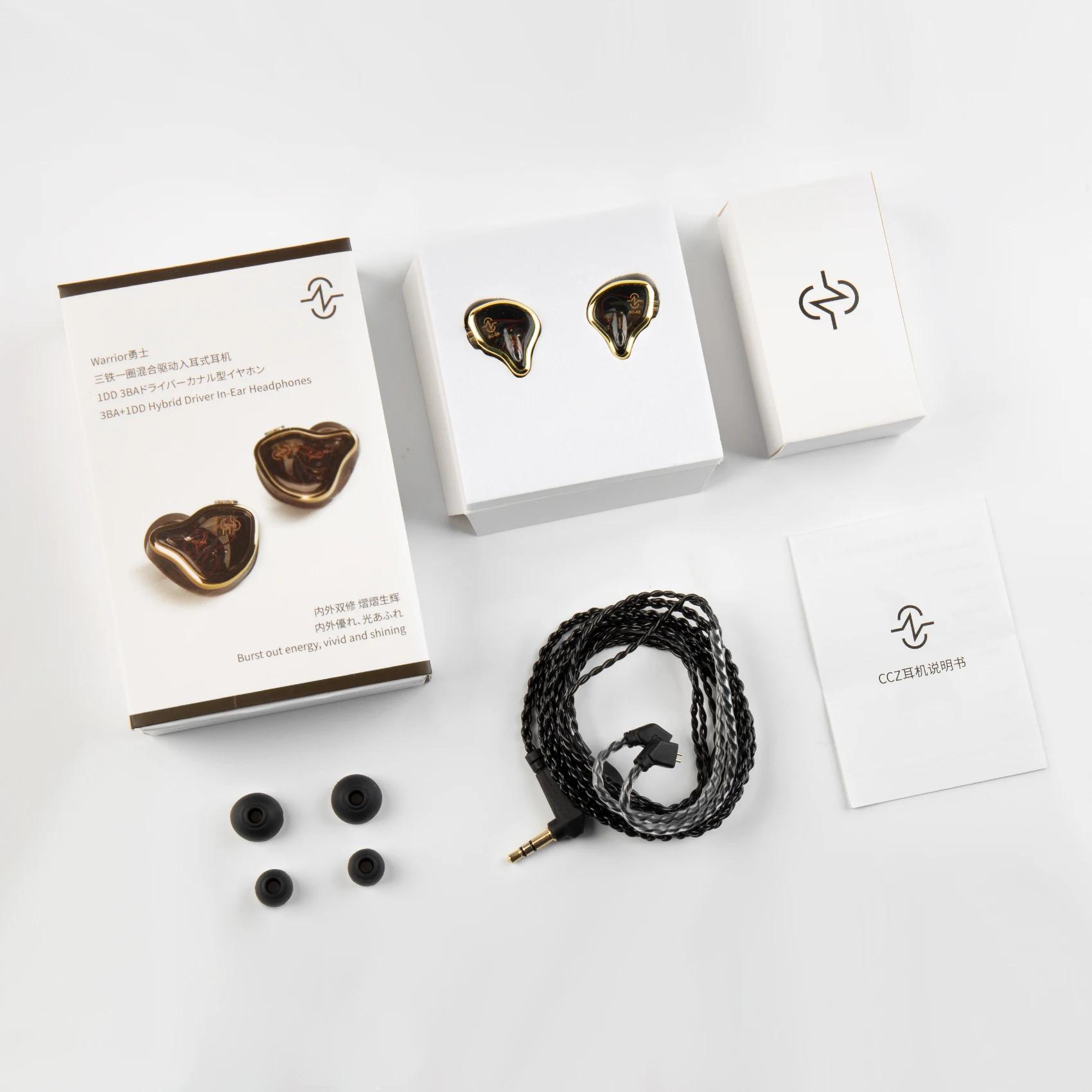 CCZ Warrior – écouteurs intra-auriculaires hybrides 3BA + 1DD, connecteur à 2 broches, casque filair