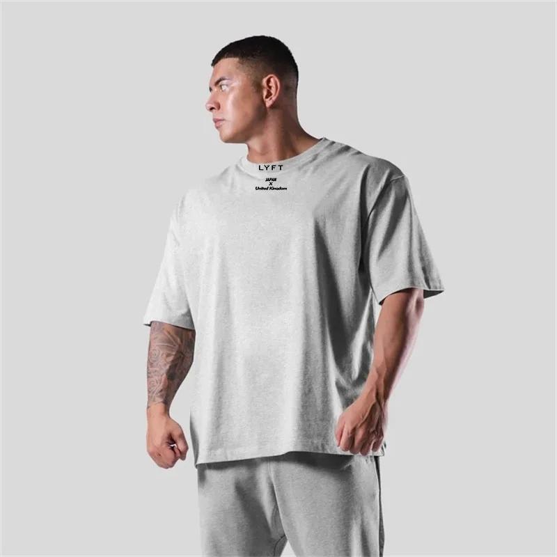 Japon et royaume-uni coton chemise de Sport Sport Fitness ample grande taille M-XXXL t-shirt hommes