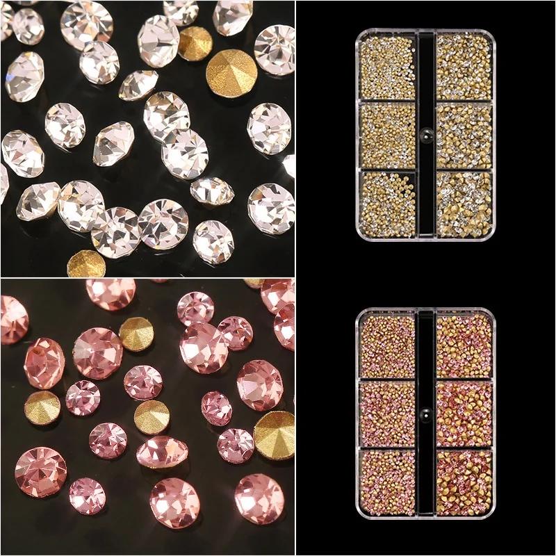Strass en cristal pour Nail Art, 1000 pièces, verre Super brillant, fond pointu, paillettes, diamant
