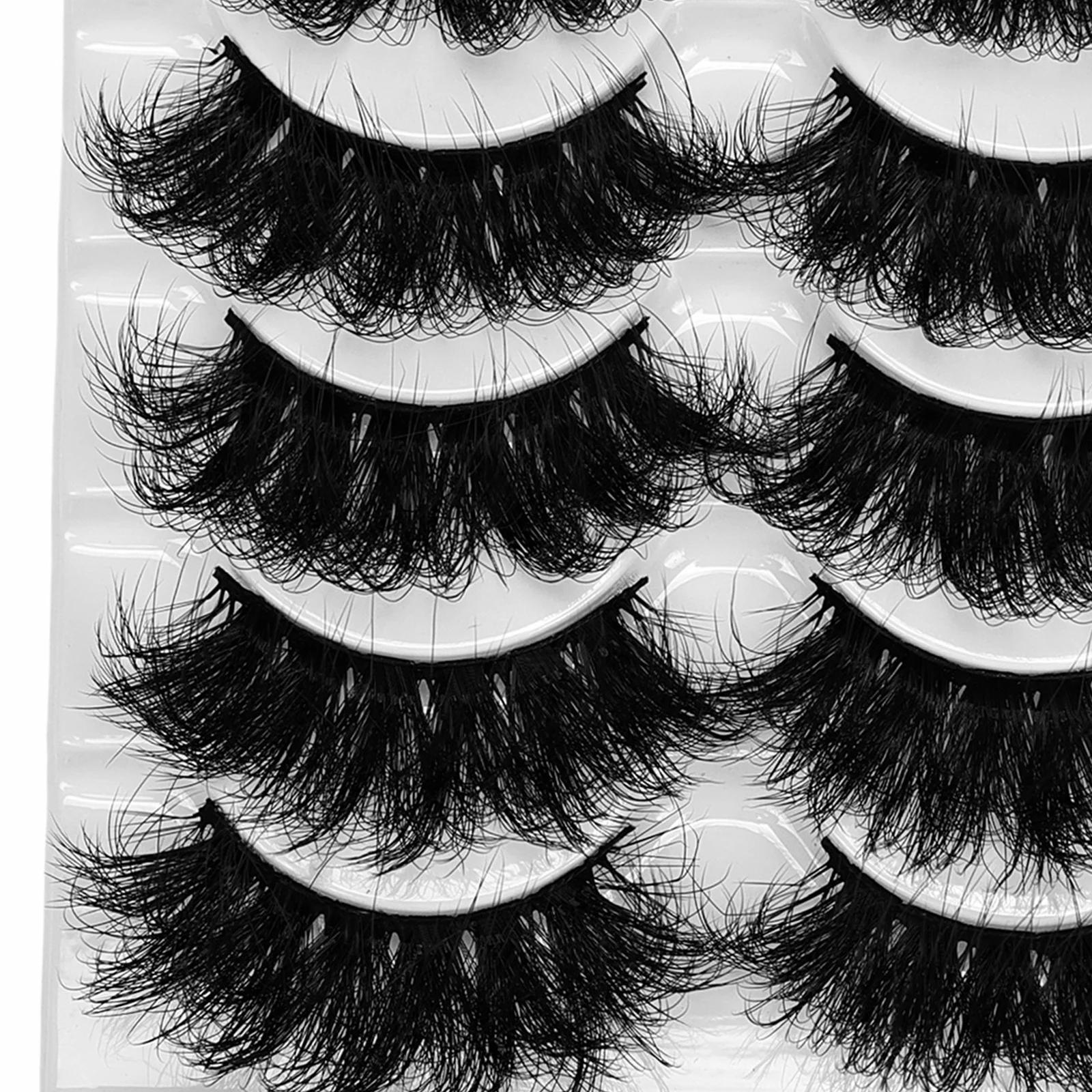 5 paires de cils Faux cils de vison longue durée cils de vison moelleux Volume dramatique Extension
