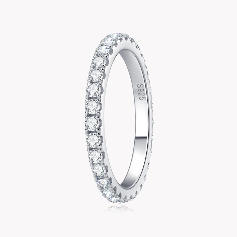 KNOBSPIN-Bague Moissanite en Argent Sterling 925 et Or Blanc Massif 18k, Alliance d'Éternité, Fiança