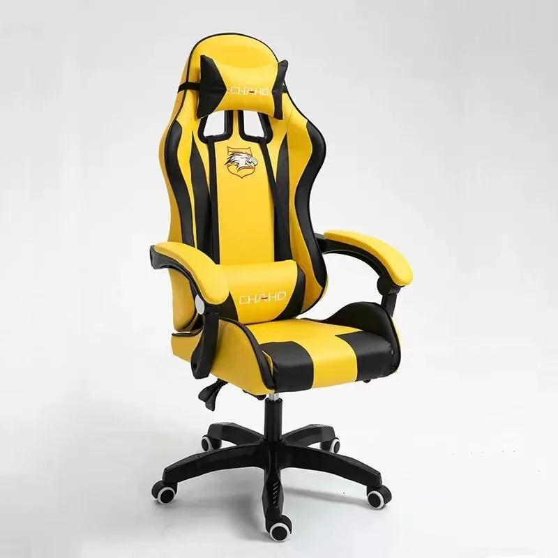 Chaise d'ordinateur de gaming en cuir PU vert, mobilier de chambre à coucher, expressément élévateur
