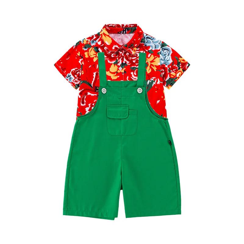 Hip Hop enfants chemise colorée salopette bretelles Shorts filles salopette enfants été combinaison