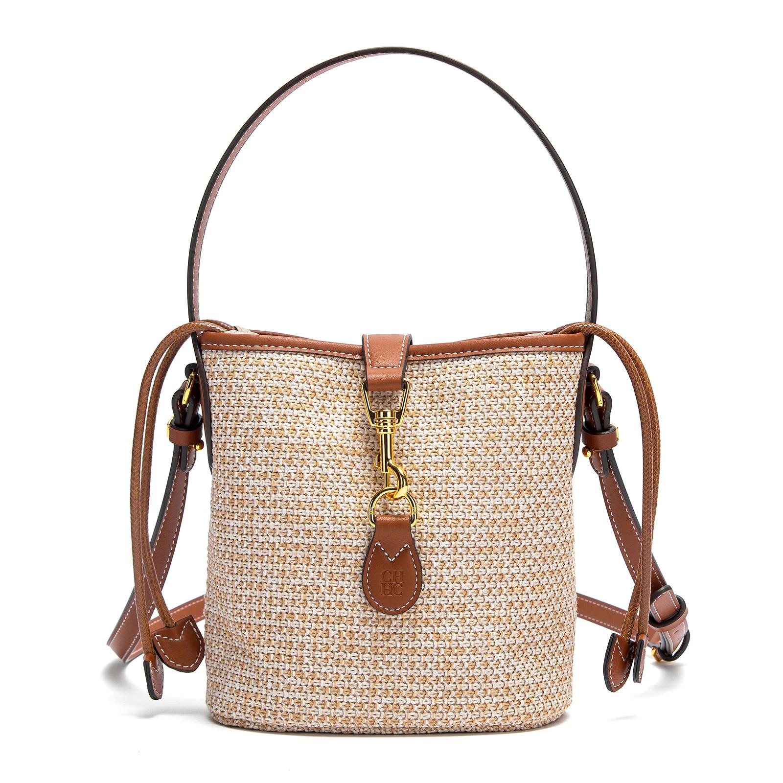 CHCH sac à bandoulière pour femme été nouveau PP herbe tissé sac à main sac de téléphone de vacances