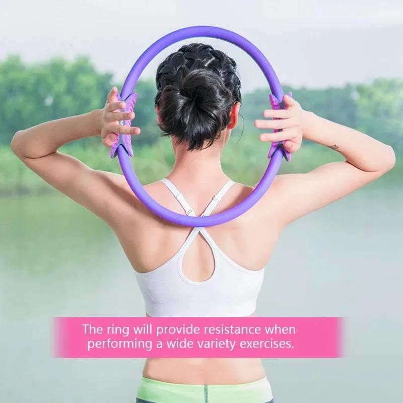 Anneau yoga Pilates cercle exercice antidérapant avec poignées pour entraînement musculaire cuisses et plancher pelvien