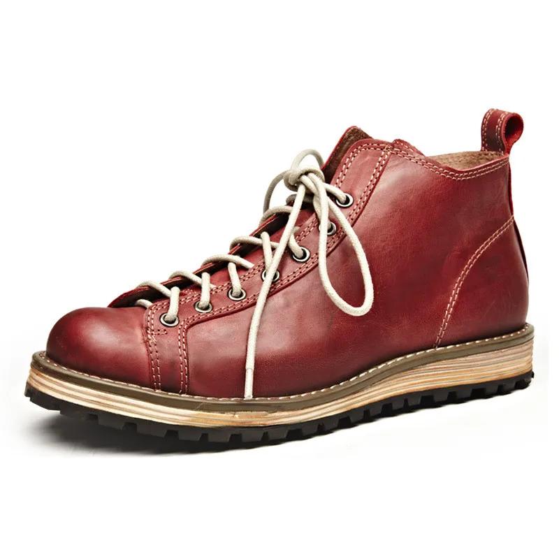 Chaussures en cuir véritable Outdoor Trekking Riding Combat Fitness Top Layer Cowhide Round Head Wal