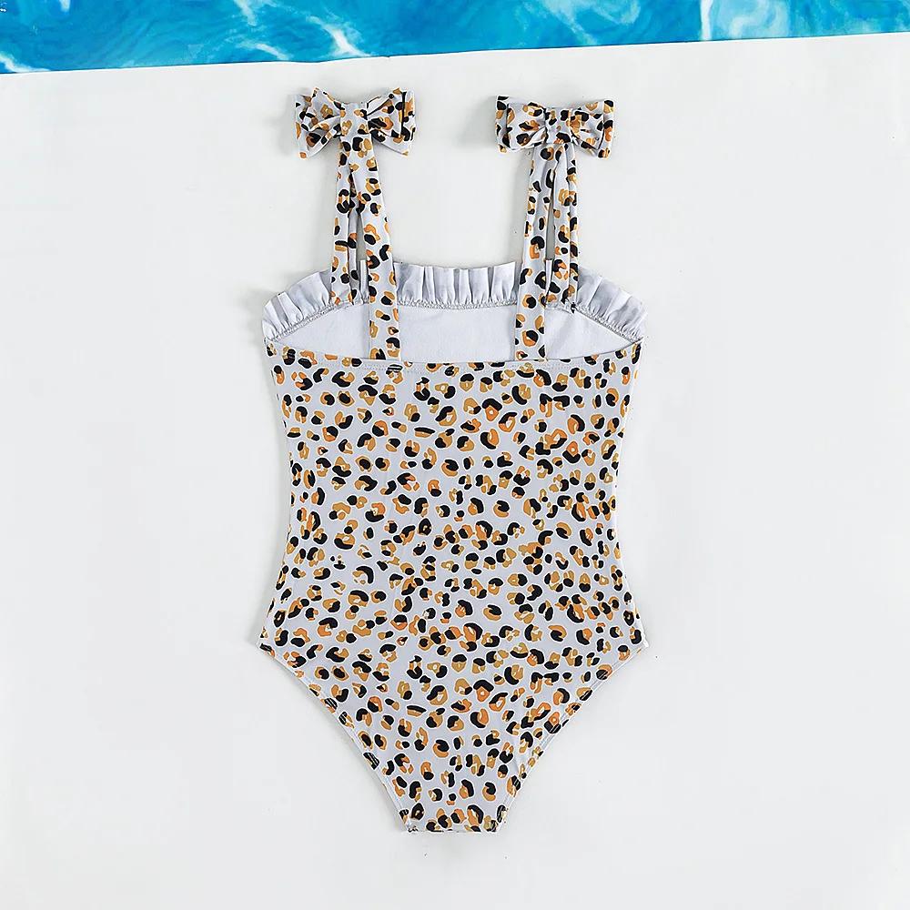 Maillot de bain une pièce imprimé léopard pour filles, à la mode, vêtements de plage, tenue d'été, p