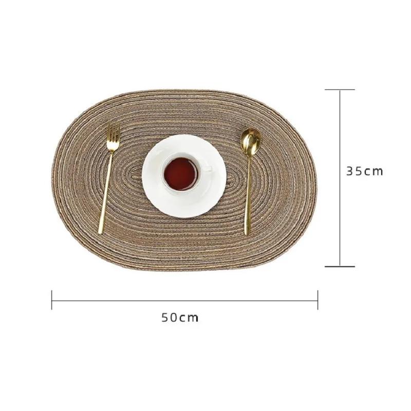 1/4/6/10 pièces tapis de Table ovales napperons tressés pour Tables à manger tapis de Table surdimen
