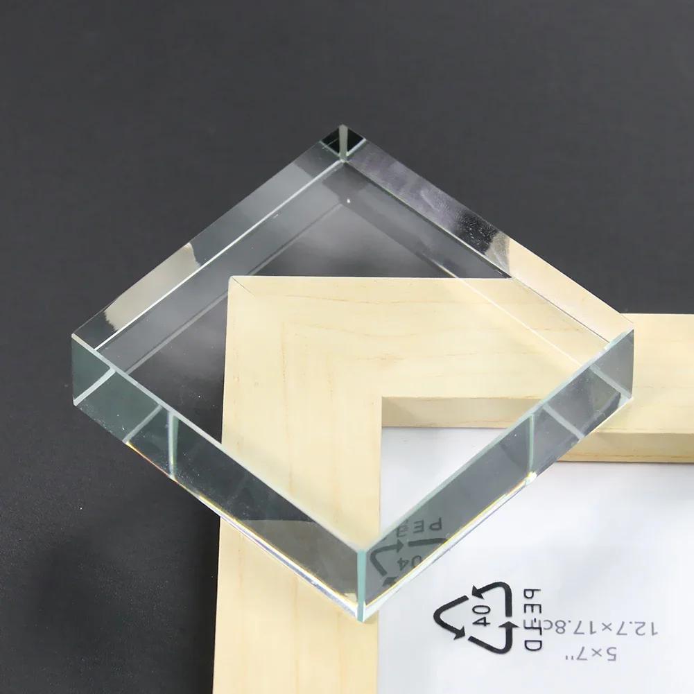 Prisme à facettes Laser transparent de 5cm, Cube carré géométrique, verre cristal, presse-papier art