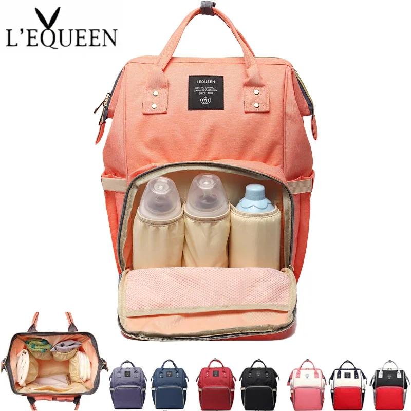 Lequeen MUNIALTER-Sac à couches pour bébé, sac à dos à langer, sac de poussette de grande capacité,