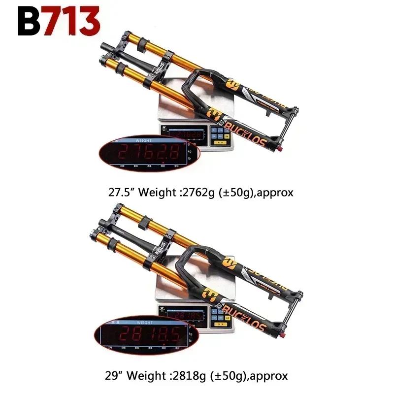 BUCKLOS – fourche à Suspension de vélo de descente, 27.5/29 pouces, 15x110mm, course 180mm, fourche