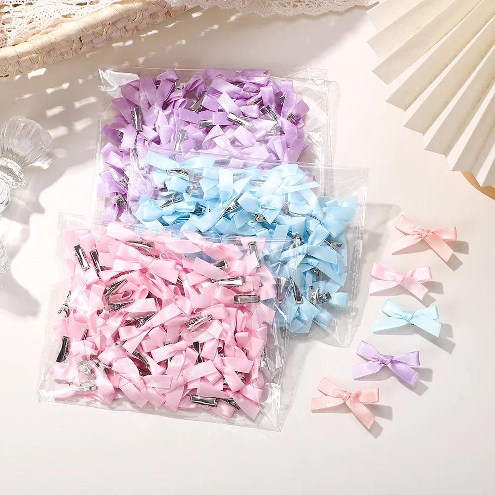 Mini nœud papillon pour enfants, couleur unie, avec pince à cheveux, Style Ballet, ruban tressé, acc