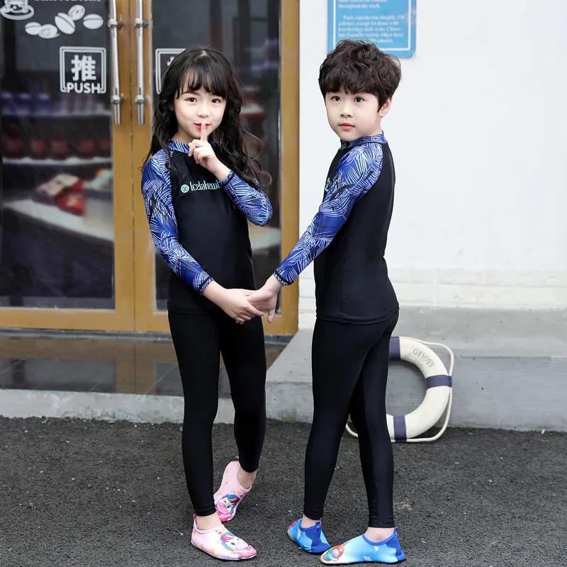 Maillot de bain pour enfants, 3 pièces, manches longues, protection solaire UV