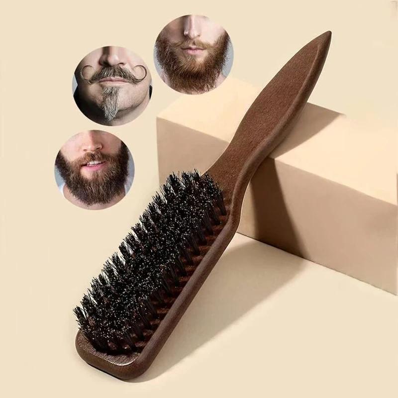 Brosse à cheveux en poils de sanglier (unisexe)-brosse à poils coiffants professionnelle sans parfum