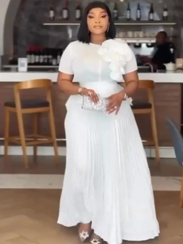 EGRM Miyake plissé mode nouveau ensemble pour femmes 3D fleur épissé conception ceinture hauts + une