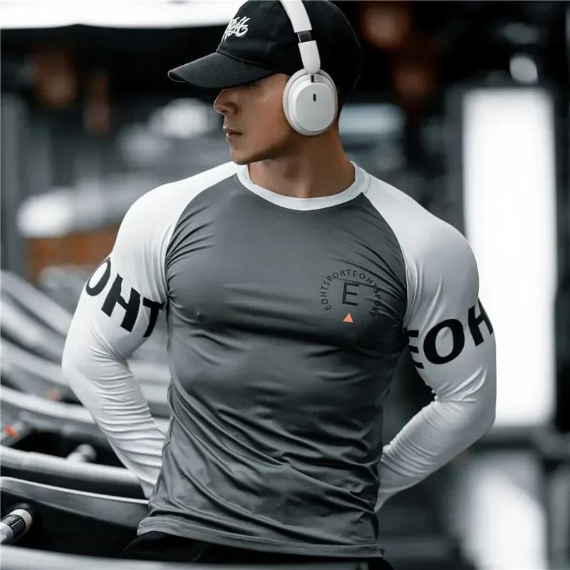 T-shirt de basket-ball pour hommes, chemise de Sport et de Fitness, à manches longues, séchage rapid
