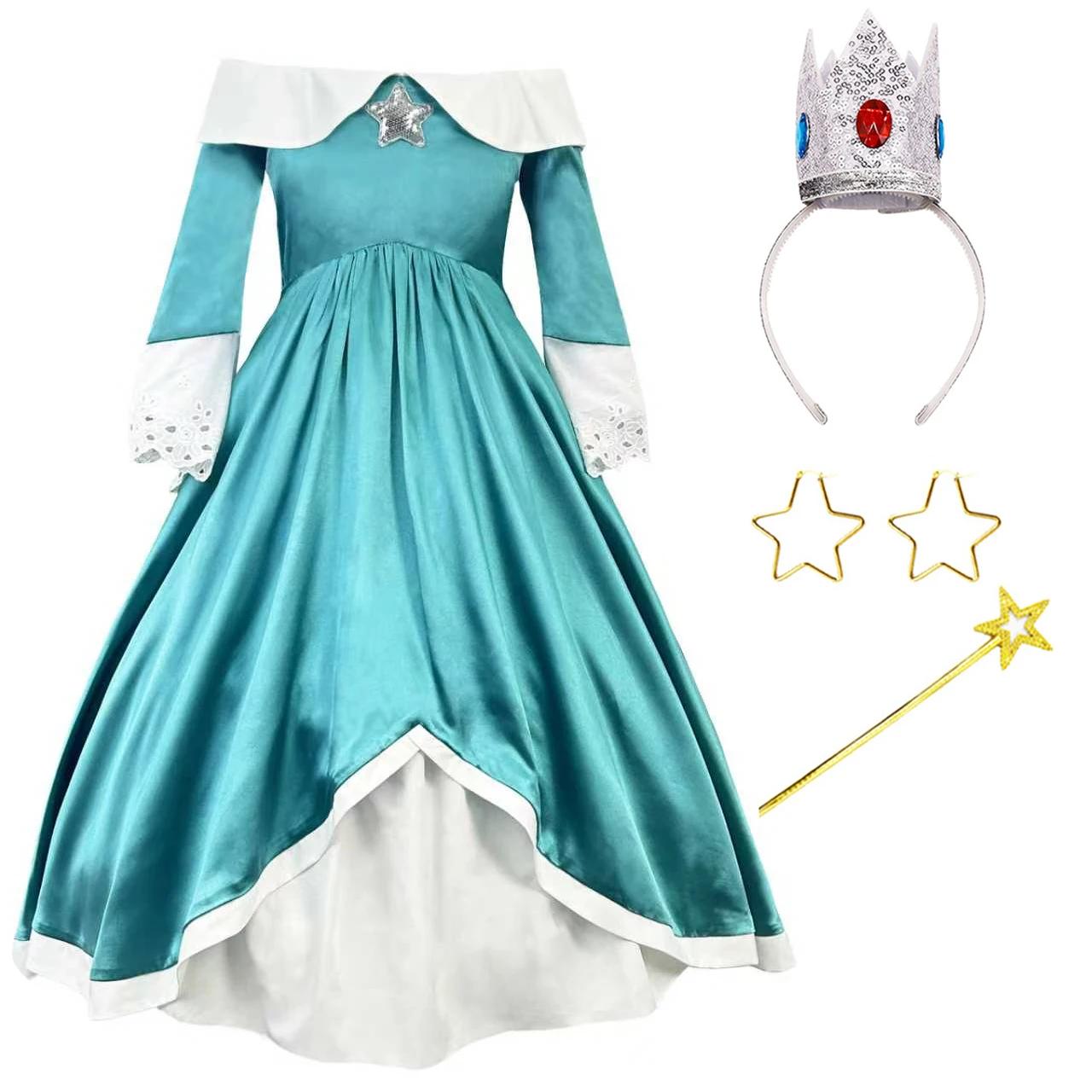 Robe verte pour fille, costume de princesse, jeu de rôle, fête, Halloween, carnaval, robe d'annivers