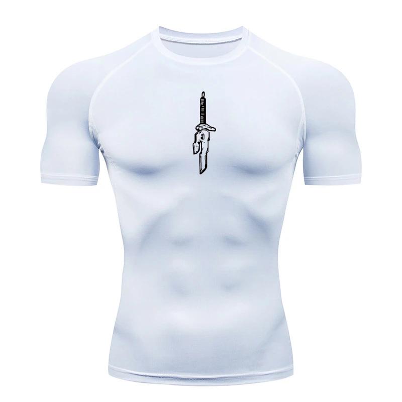 T-shirt compression homme anime graphique - Haut sportif séchage rapide protection éruptions