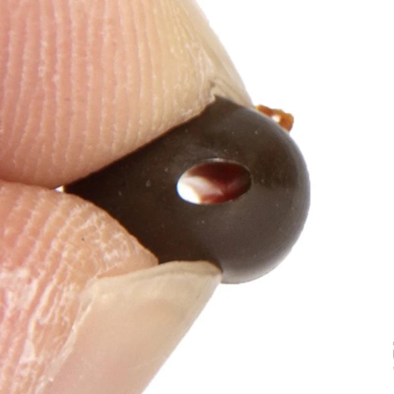 Lot de 100 perles de pêche de 3mm à 8mm, bouchon d'espace noir rond, haricots durs souples, leurres
