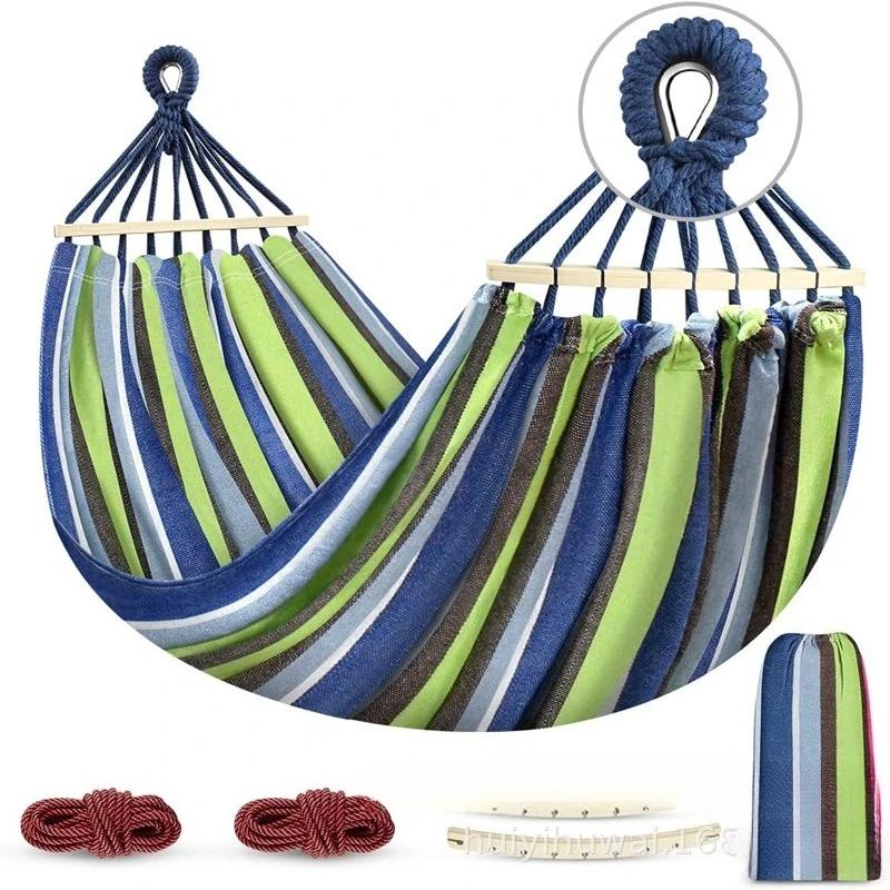 Hamac de Camping en tissu épais et Durable, hamac simple en toile, chaise pivotante de voyage, lit s
