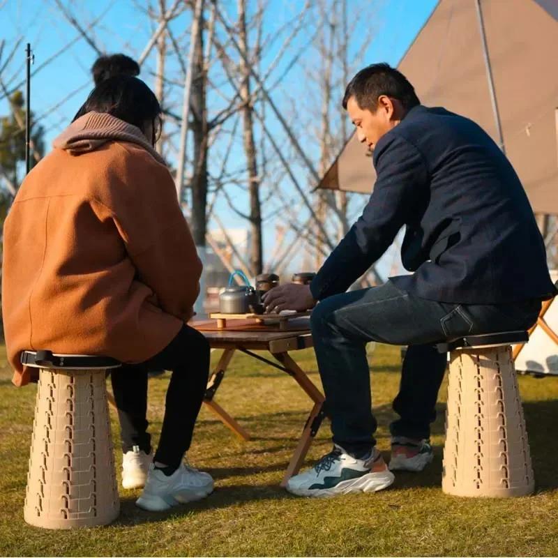 Tabouret pliant extérieur avec colle souple, résistance aux roulements, petite taille, portable, voy