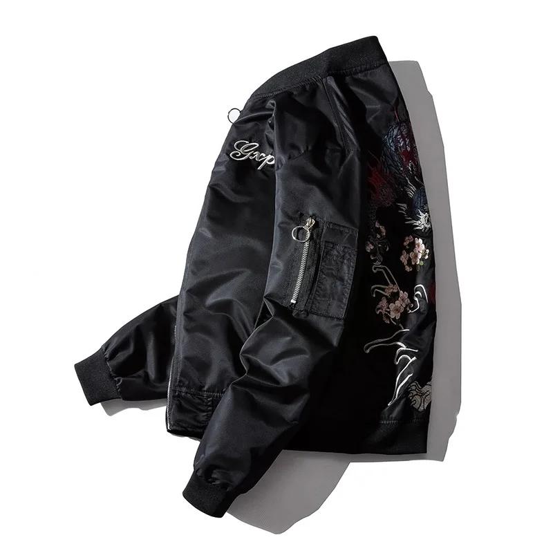 Hommes femmes Bomber veste Dragon tigre brodé Sukajan rembourré manteau de Baseball japon mâle Windr