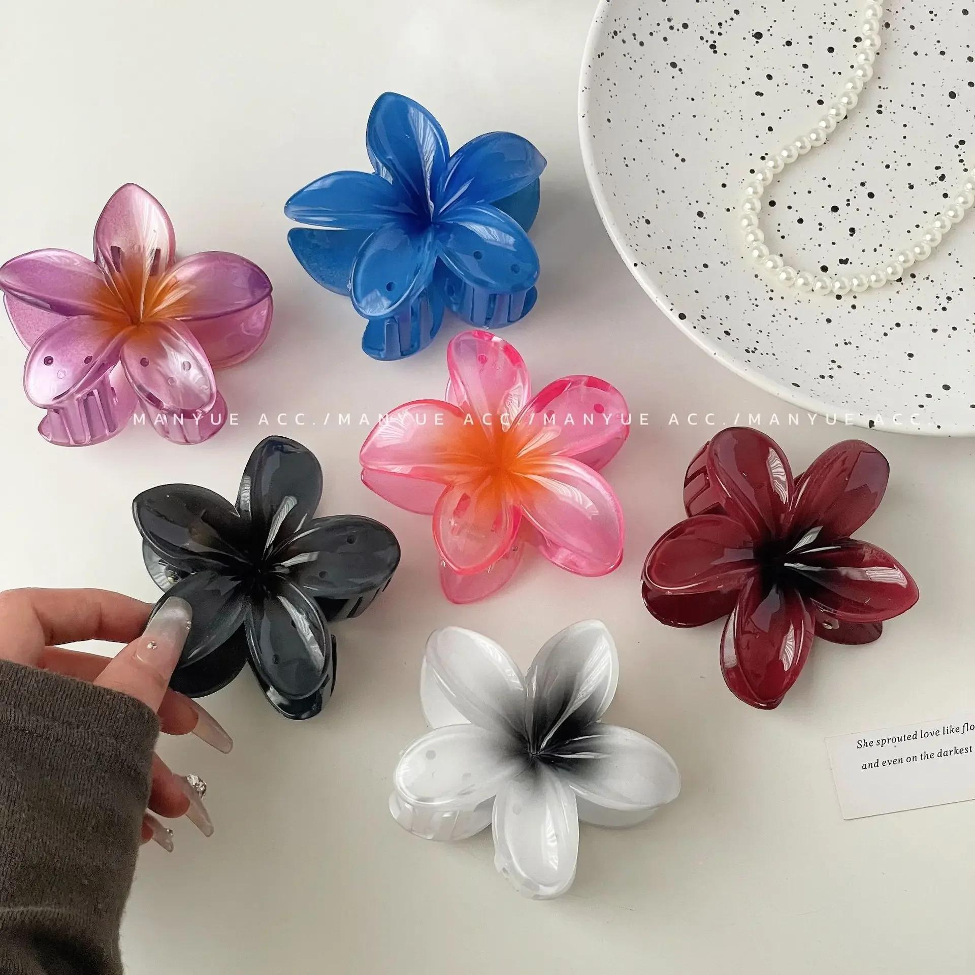 Pinces à cheveux hawaïennes dégradées, griffes à fleurs, grande taille, mode, épingle à cheveux pour