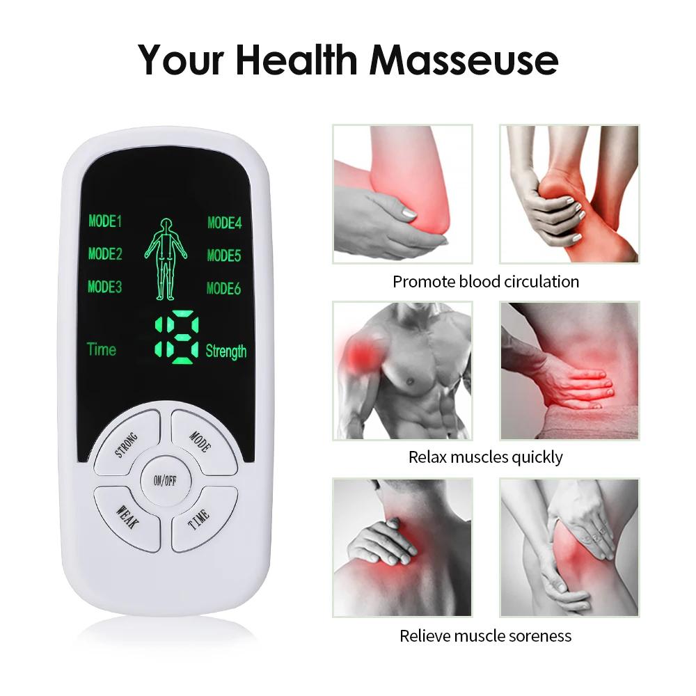 Stimulateur électrique de thérapie musculaire EMS, 6 Modes, unité Tens, physiothérapie méridienne, m