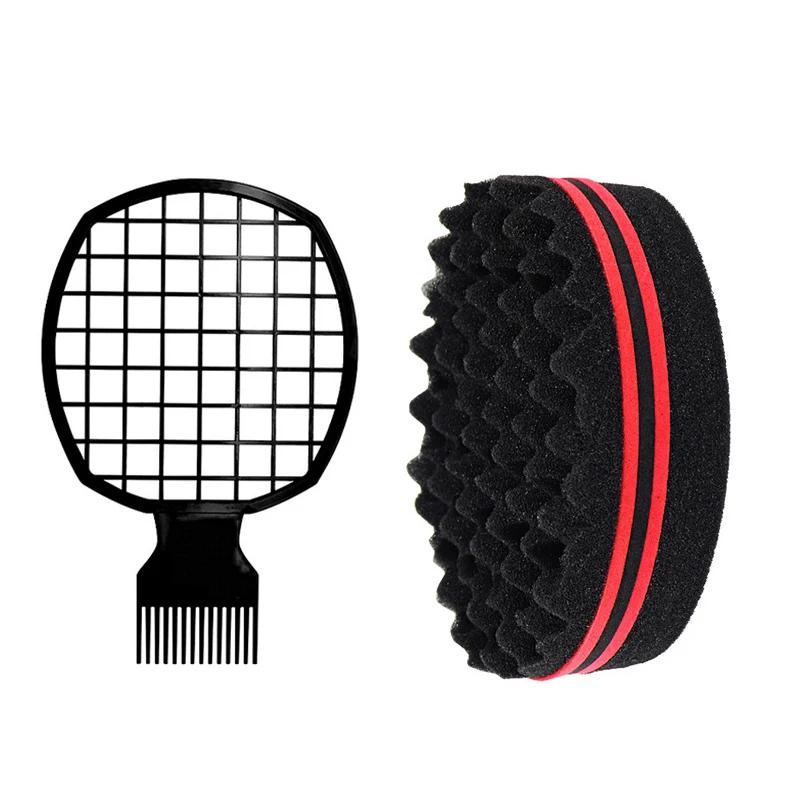 Éponge de peigne à cheveux Afro Twist, 2 pièces, brosse en éponge pour cheveux bouclés pour hommes e