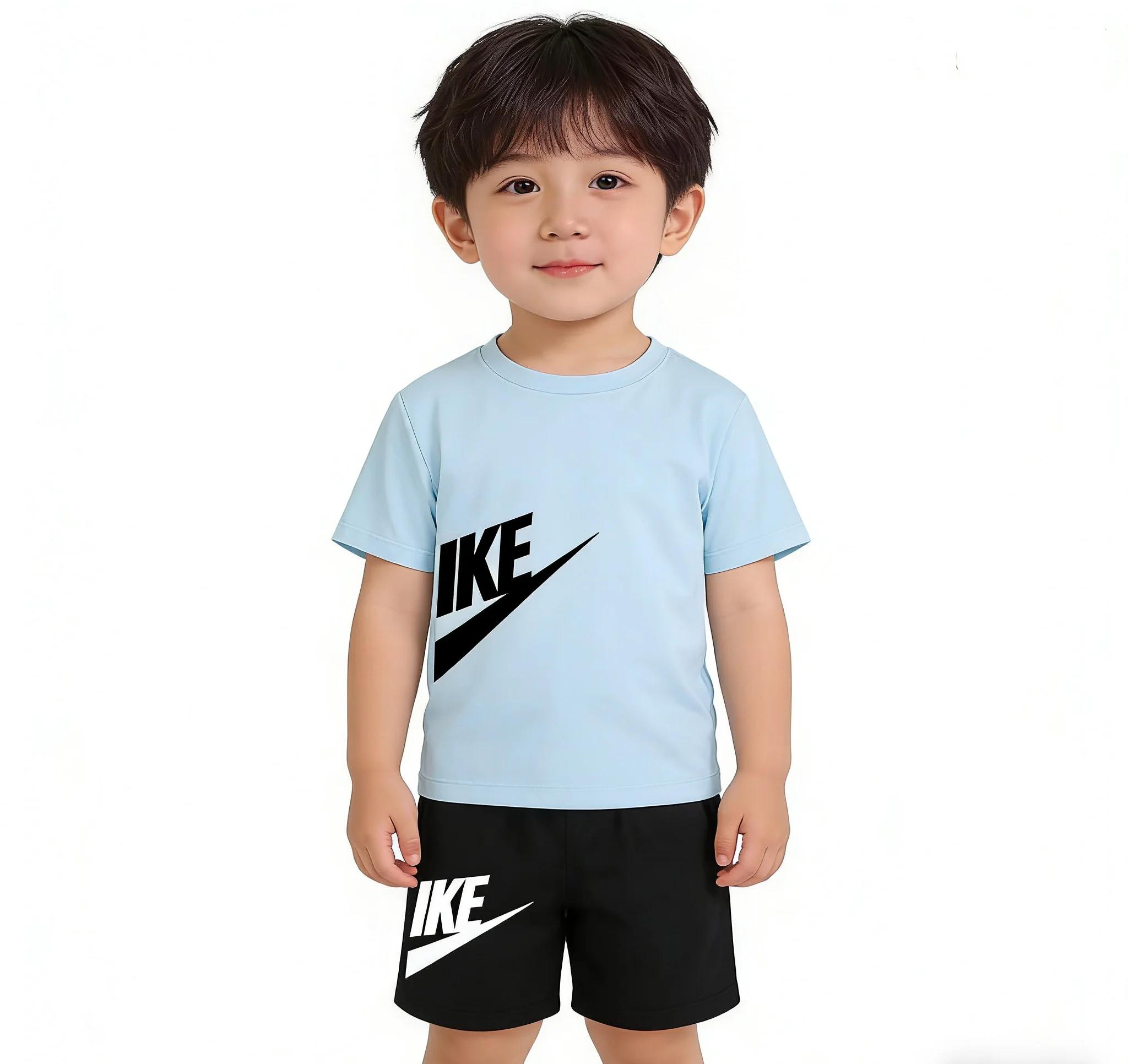 Ensemble T-shirt et short blancs pour enfants été 2026 - Nouveau design pour garçons et filles de 3