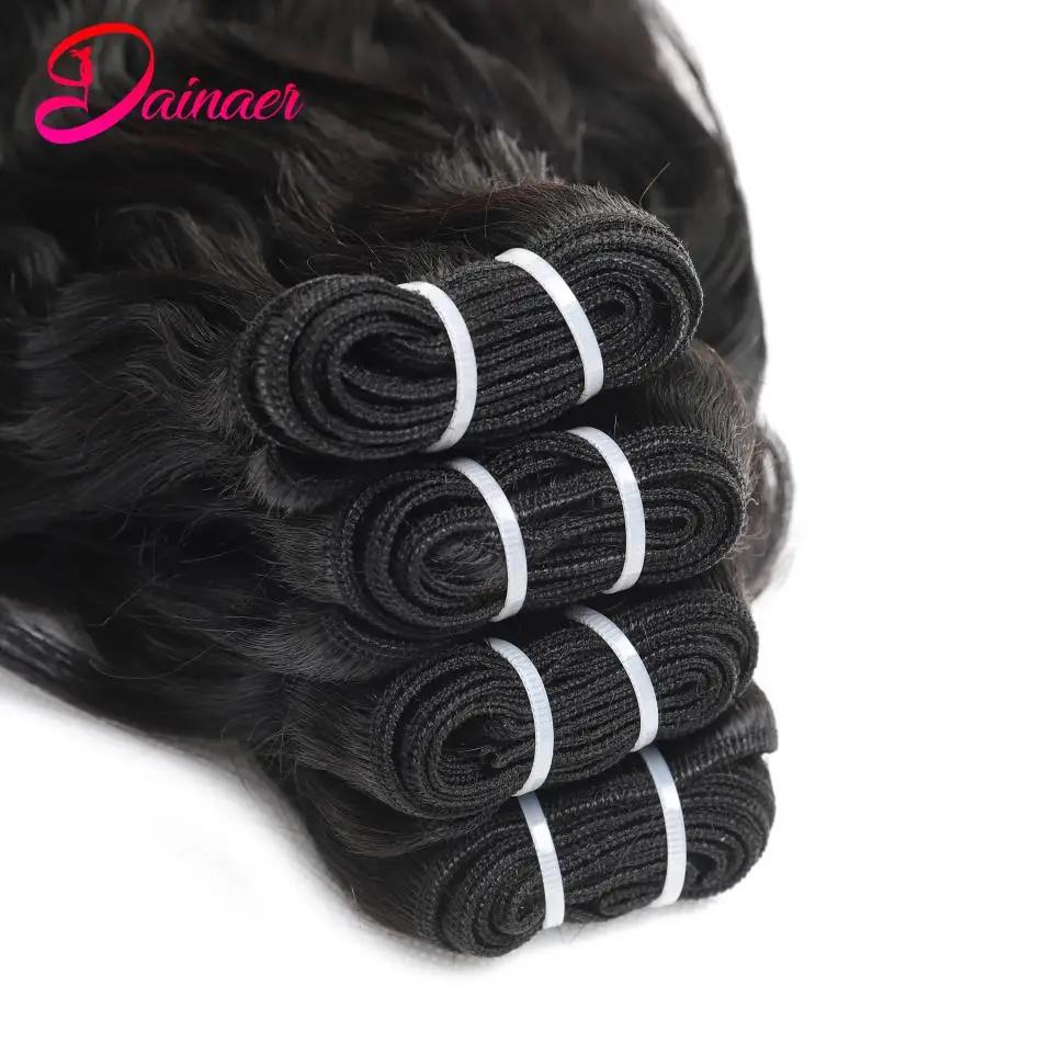 Extensions de Cheveux Péruviens Naturels Ondulés avec Fermeture, Mèches 100% Naturelles Remy, 4x4