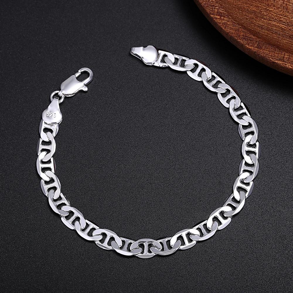 Produits à la mode 925 en argent Sterling classique 6MM chaîne collier Bracelet ensemble de bijoux p