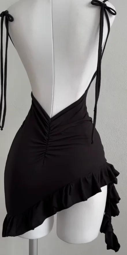 Robe sexy à lacets dos nu pour fille, jupe moulante à la hanche, sensation haut de gamme, populaire,