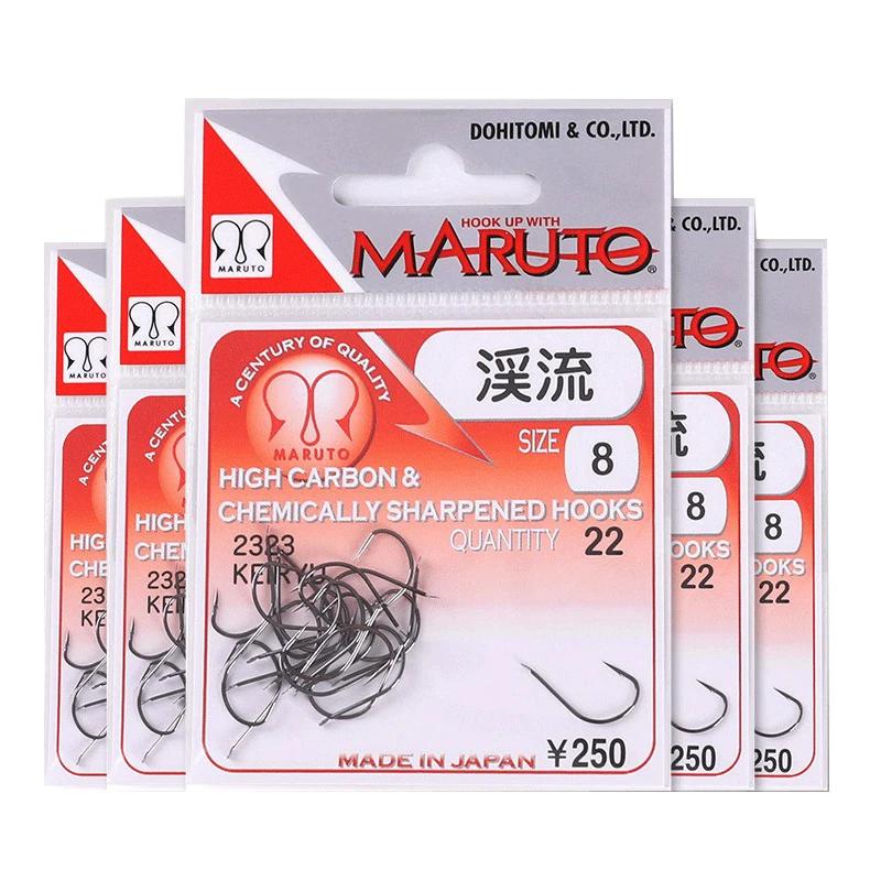 Hameçon Maruto Stream 2323 noir en acier à haute teneur en carbone tranchant 1-10 # Matériel de pê