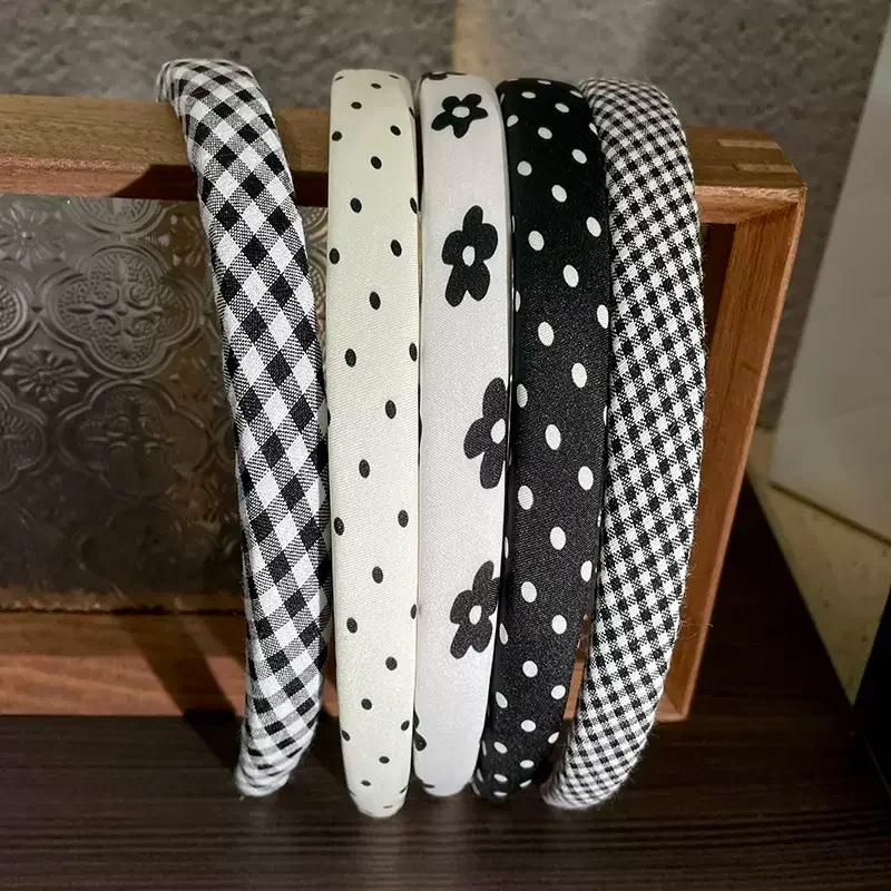 Bandes de cheveux à pois pour femmes, imprimé Floral, cerceau pour filles douces, accessoires pour c