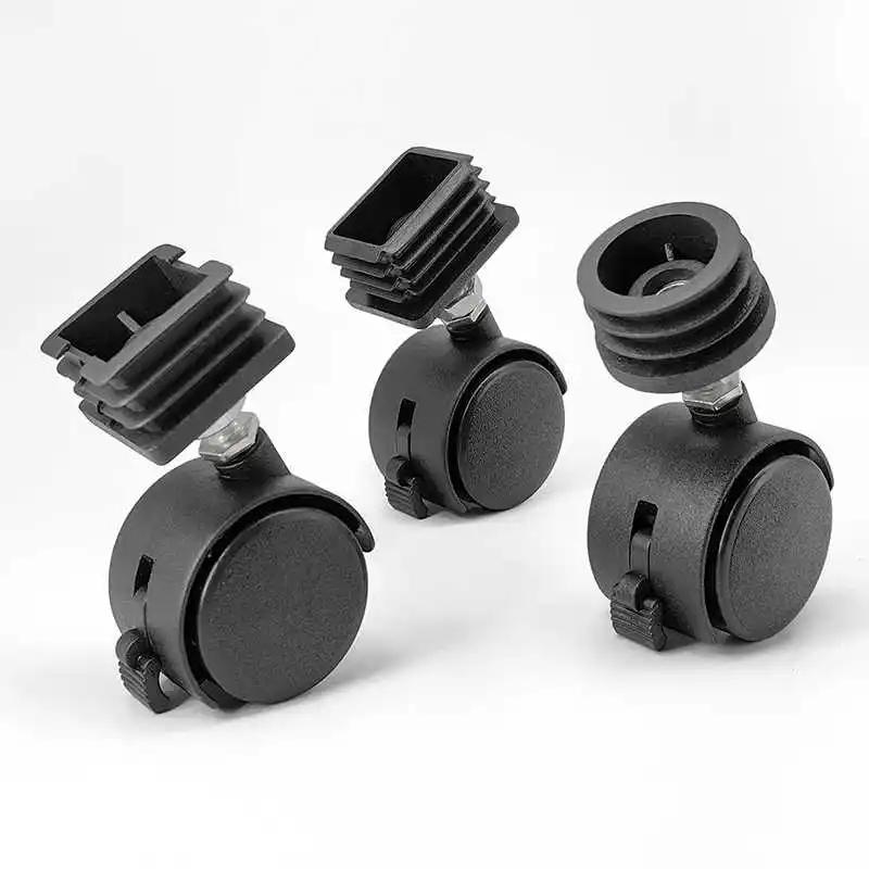 Plaquettes de frein réglables en plastique, Tube carré rond, manchon de roue coulissante, Protection