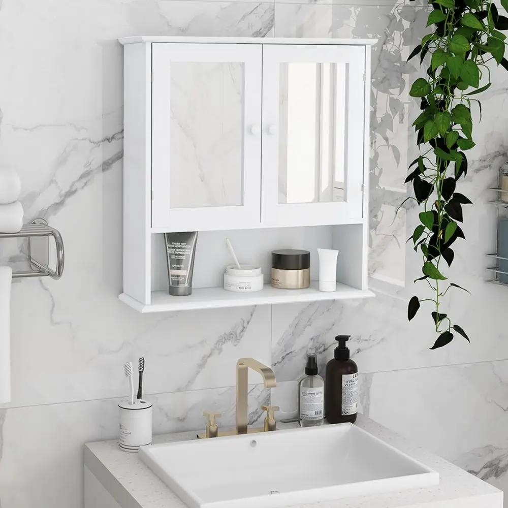Dreamzon-Armoire HOWall avec portes et étagères à double miroir