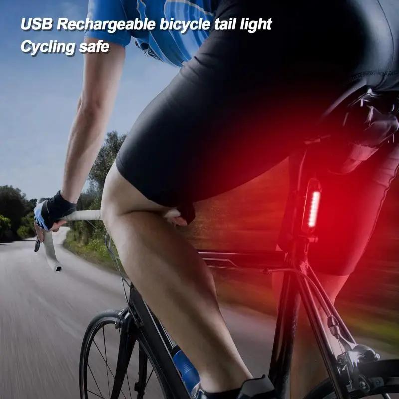 Feu arrière de vélo étanche, Rechargeable par USB, lampe d'avertissement de sécurité, accessoires cl