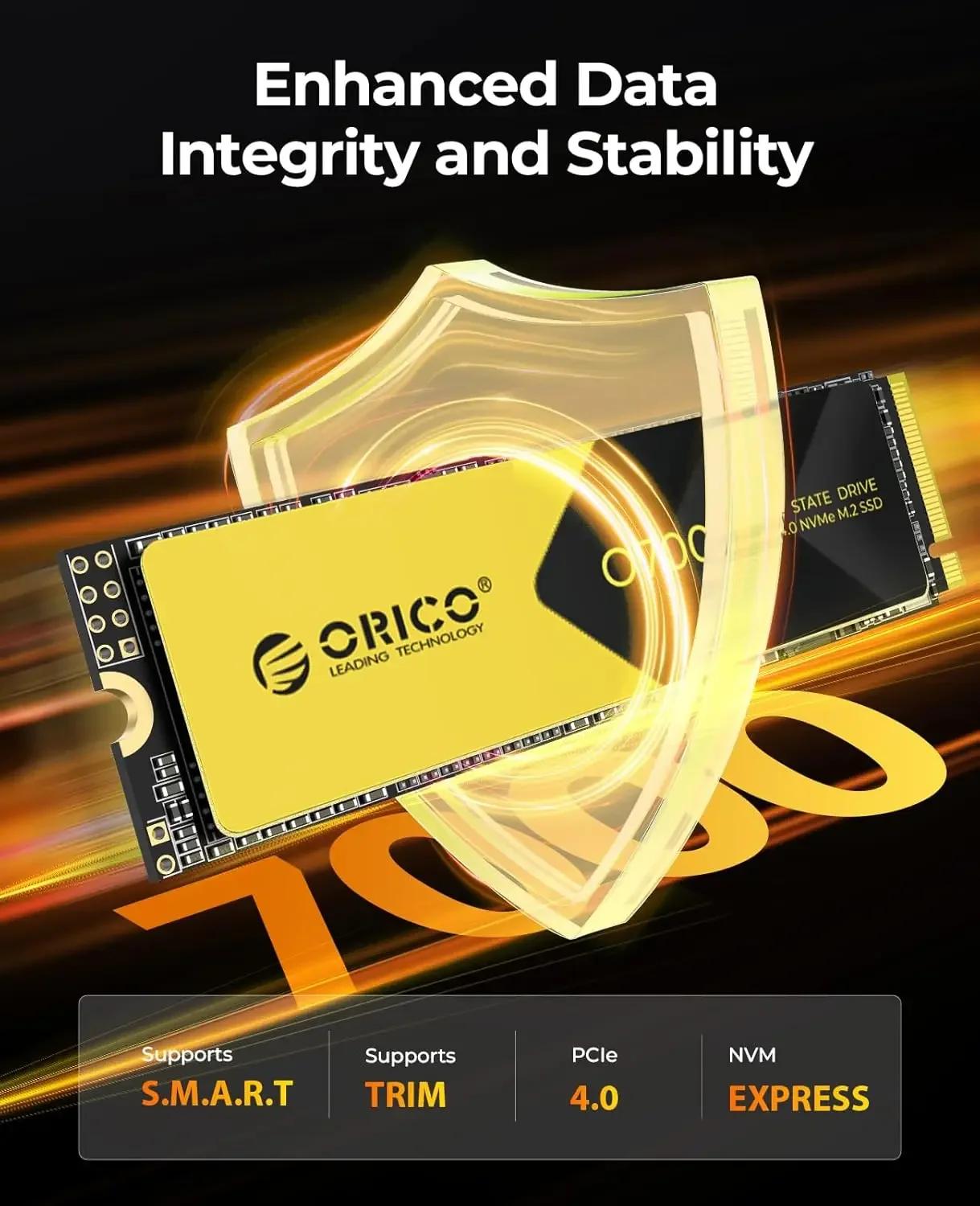 ORICO PCIe4.0 M.2 NVMe SSD PS5 Gaming 7400 mo/s disque SSD interne M Key 2280 SSD pour les créateurs