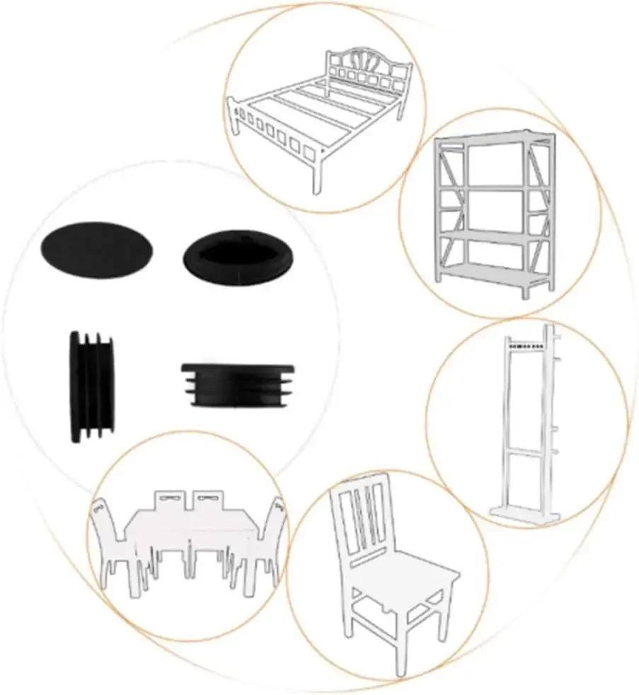 Embouts de chaise ovales, 50/100 pièces, bouchon de tube, coussinets ovales pour meubles, capuchon d