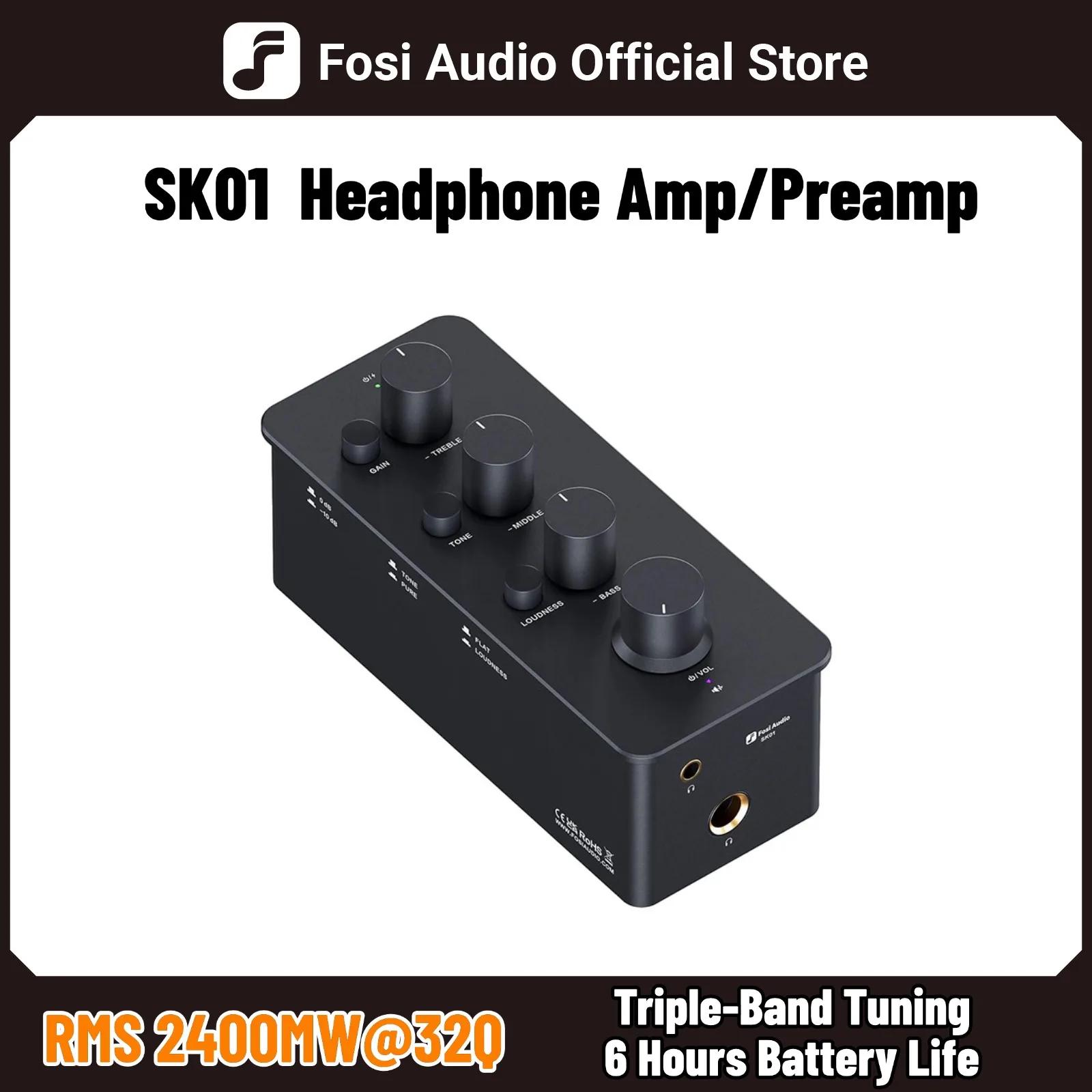 Fosi Audio SK01 amplificateur et préamplificateur de casque 2 en 1 pour écouteurs, amplificateur de